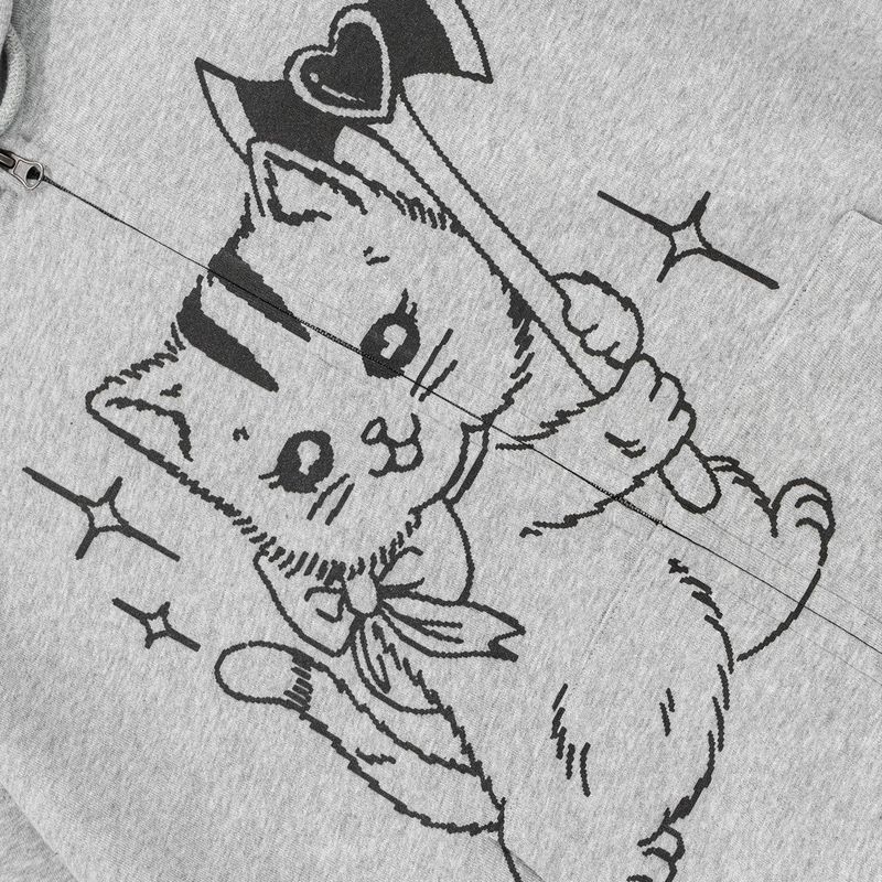 KILLING TIME CAT HOOD ZIP-UP (MELANGE)
