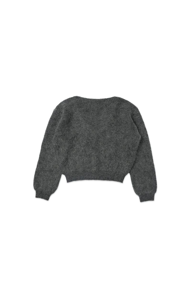 Mohair v-neck knit_charcoal