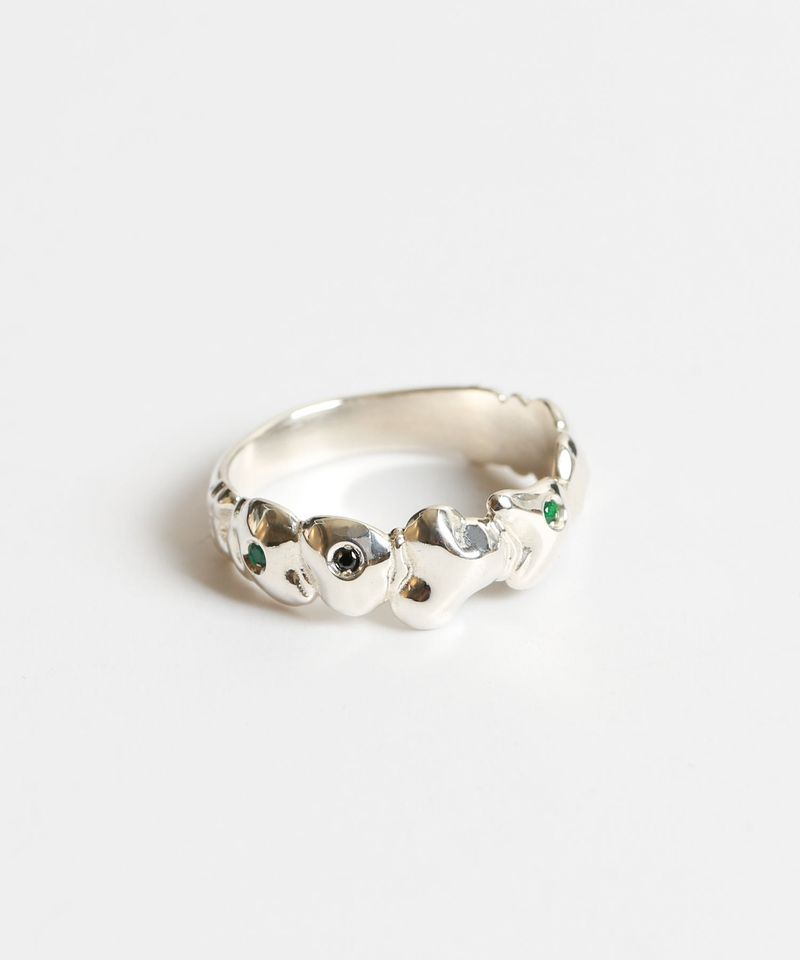 Mushroom cubic ring (GB) (925 silver)