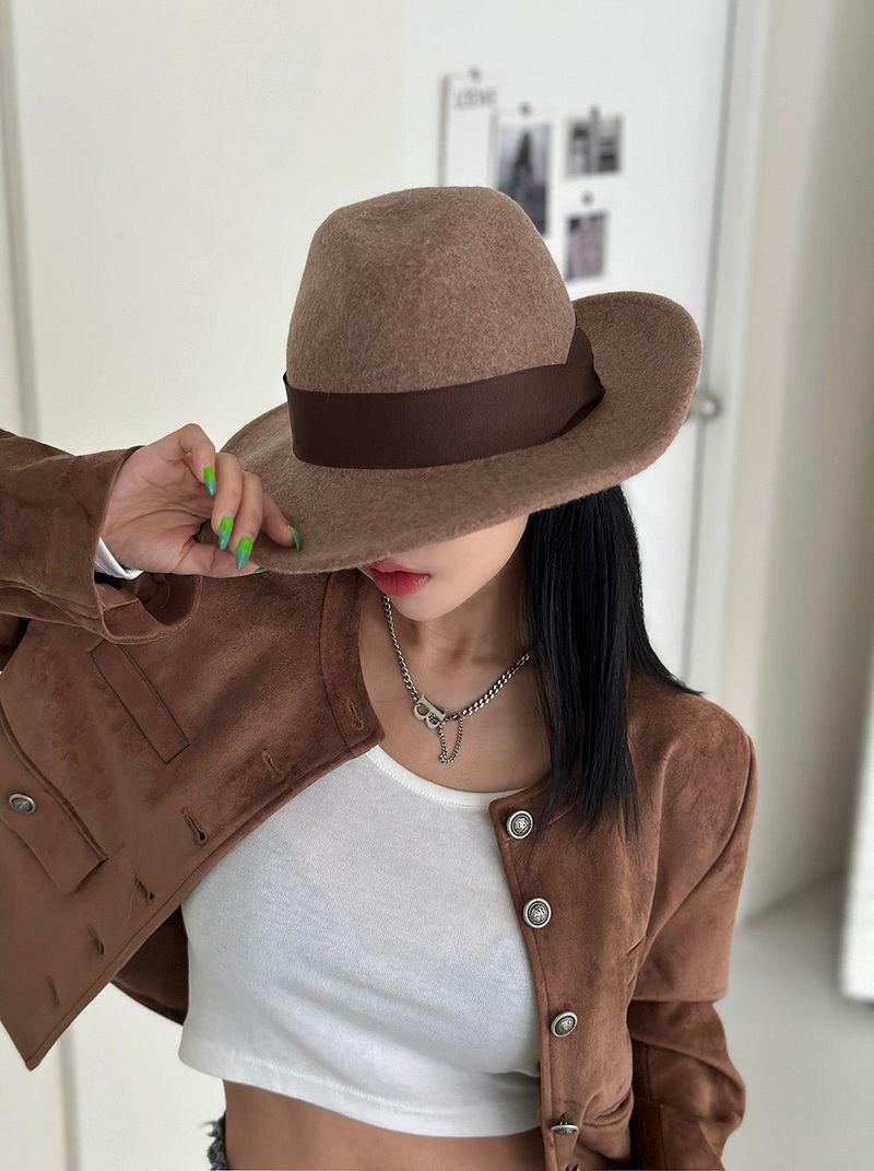 a no-collar suede jacket