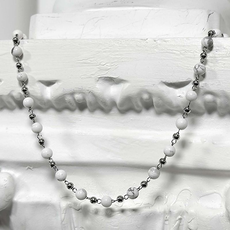 BLESSED BULLET（ブレスドブレット）の「ss-Nature beads+ chain necklace_white（Accessories）」