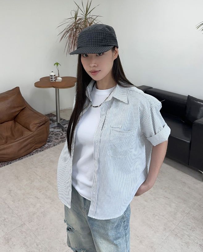 SATIIIZ（サティーズ）の「Diane Oxford ST Short Sleeve Shirt（Tops）」
