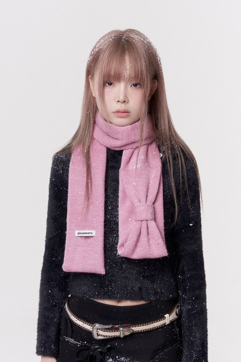 Mini ribbon muffler_pink