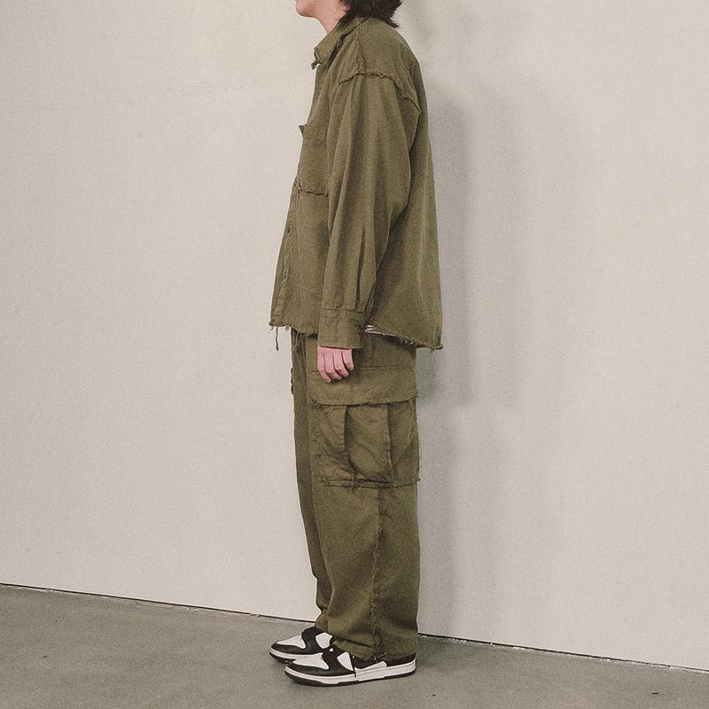 grunge plain shirt_khaki