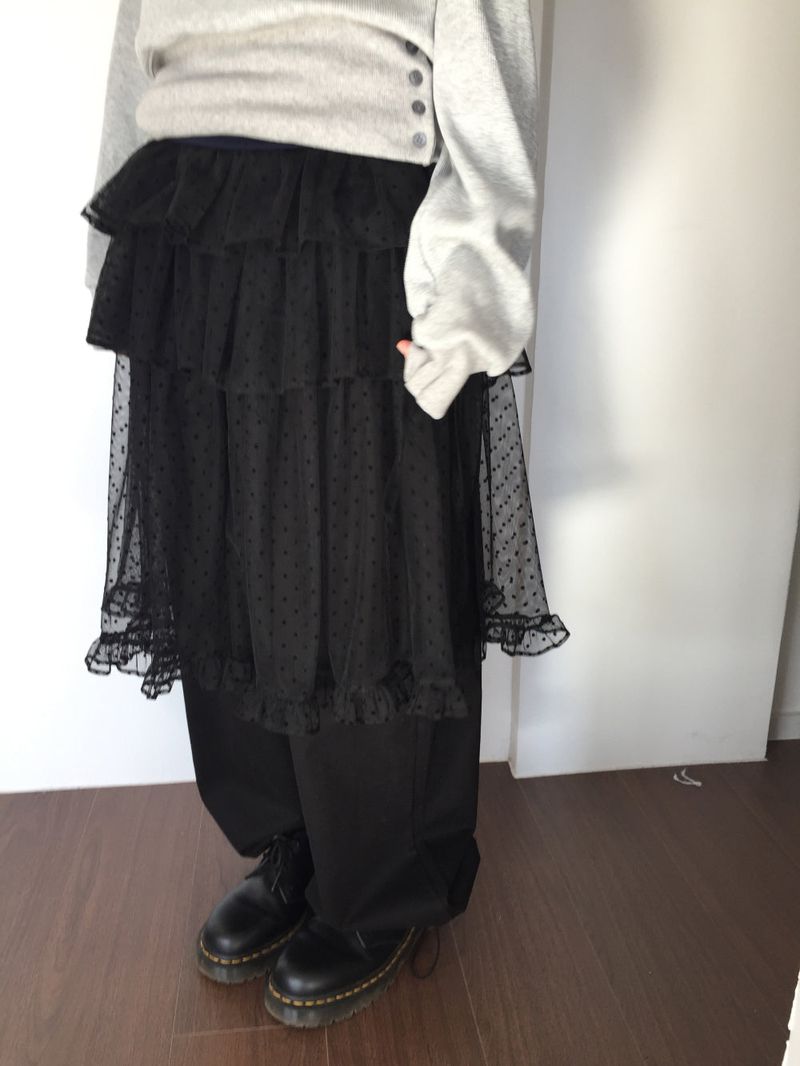 Glass Dot Layer Skirt (3color)