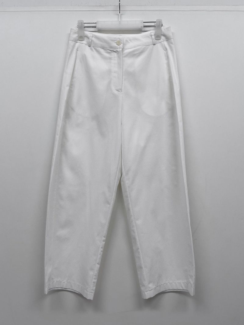 Curved Cotton Barrel Pants