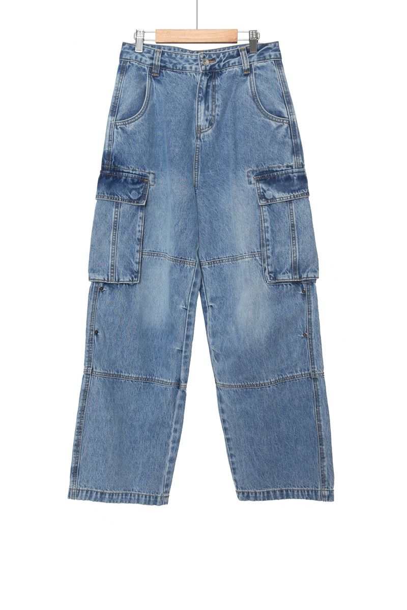 Monster cargo denim pants