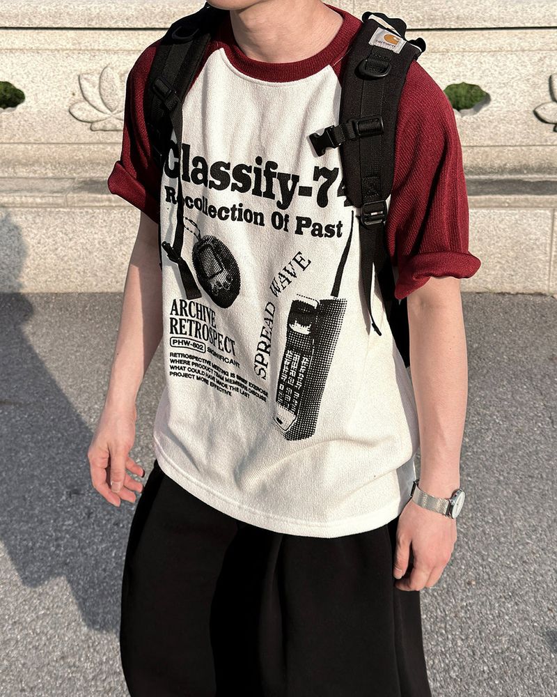 Ragiv Graphic Raglan Knit Short Sleeve