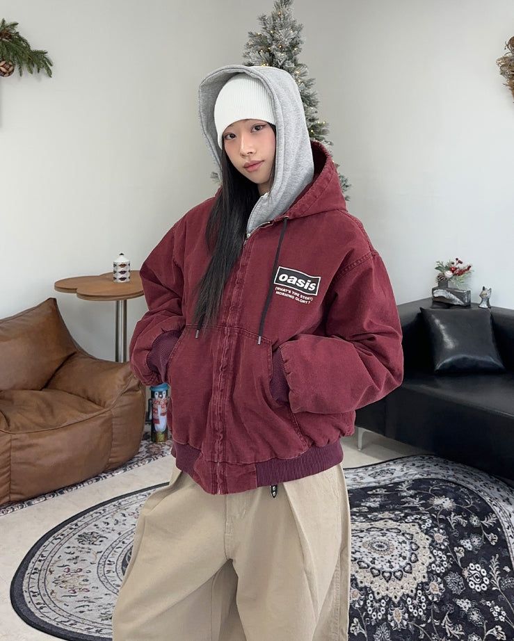 Verus Vintage Quilted Hooded Jumper
