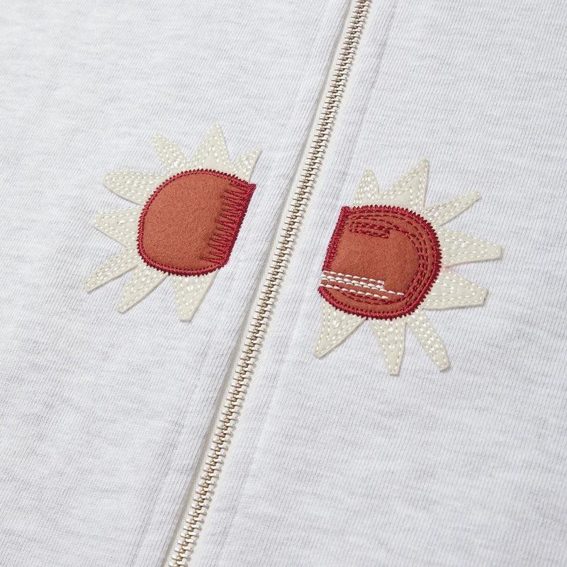 Sunburst hoodied zip-up / Light gray