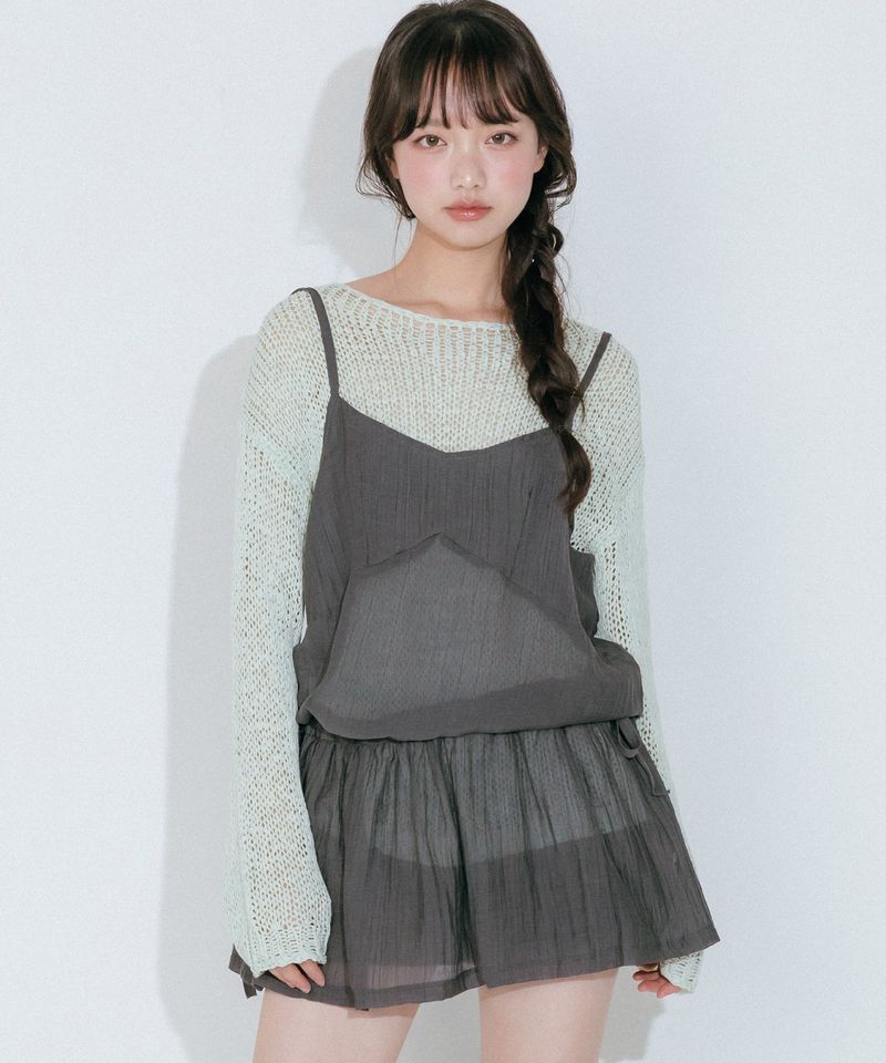 mellotory（メロートリー）の「WRINKLE STRING SLEEVELESS ONE-PIECE (DEEP GRAY)（Dresses）」