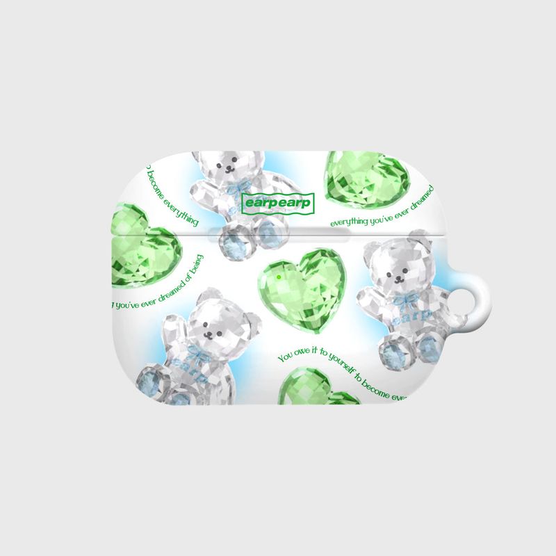 EARPEARP(アプアプ)の「CRYSTAL MERRY PATTERN-GREEN(AIR PODS PRO-HARD)(Smartphone Accessories)」