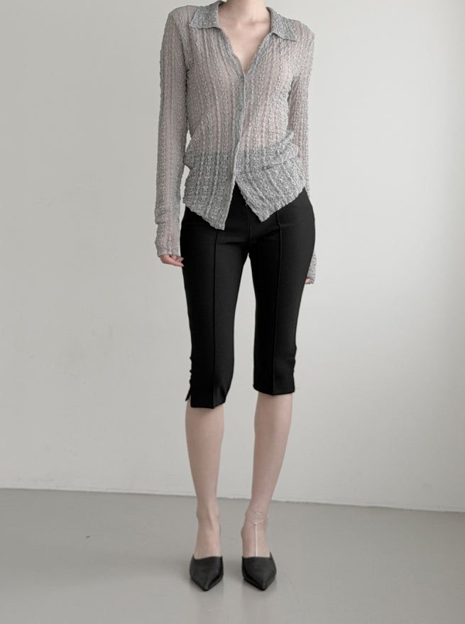 Lay See-through Embossed Lace Cardigan