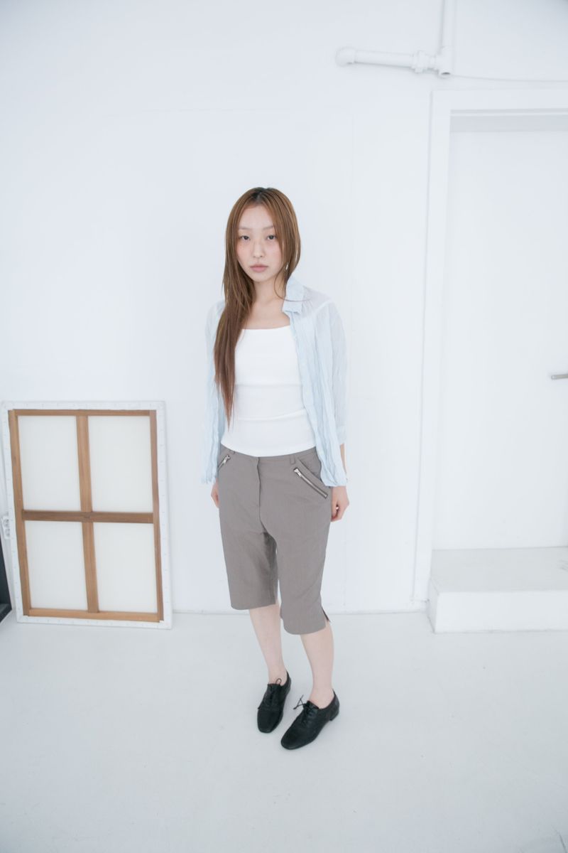 wrinkle capri shirt(2colors)