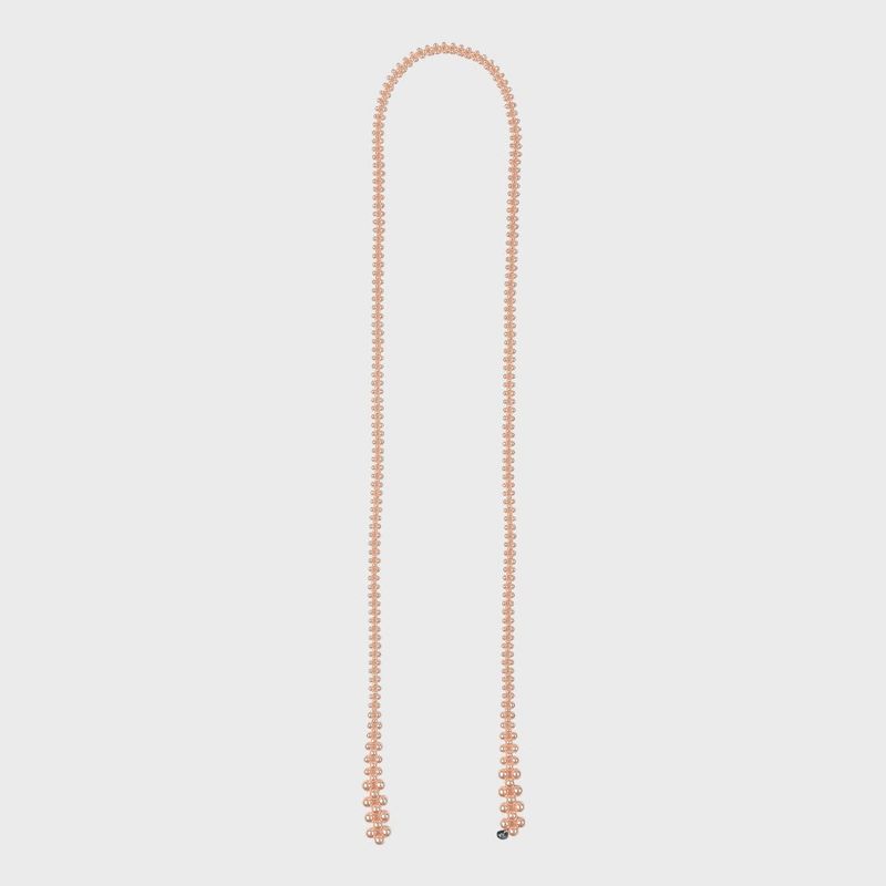 BEADED MULTI PEARL TIE (PEACH FUZZ)