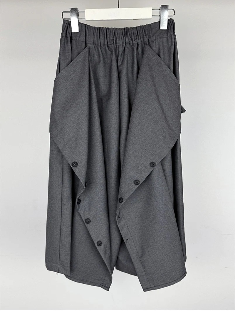 BUTTON TWO-WAY BERMUDA SLACKS (3C)