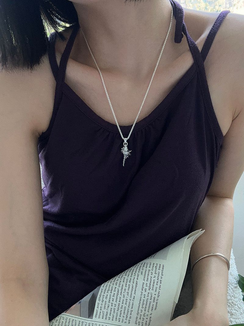 [925silver] Top shell necklace