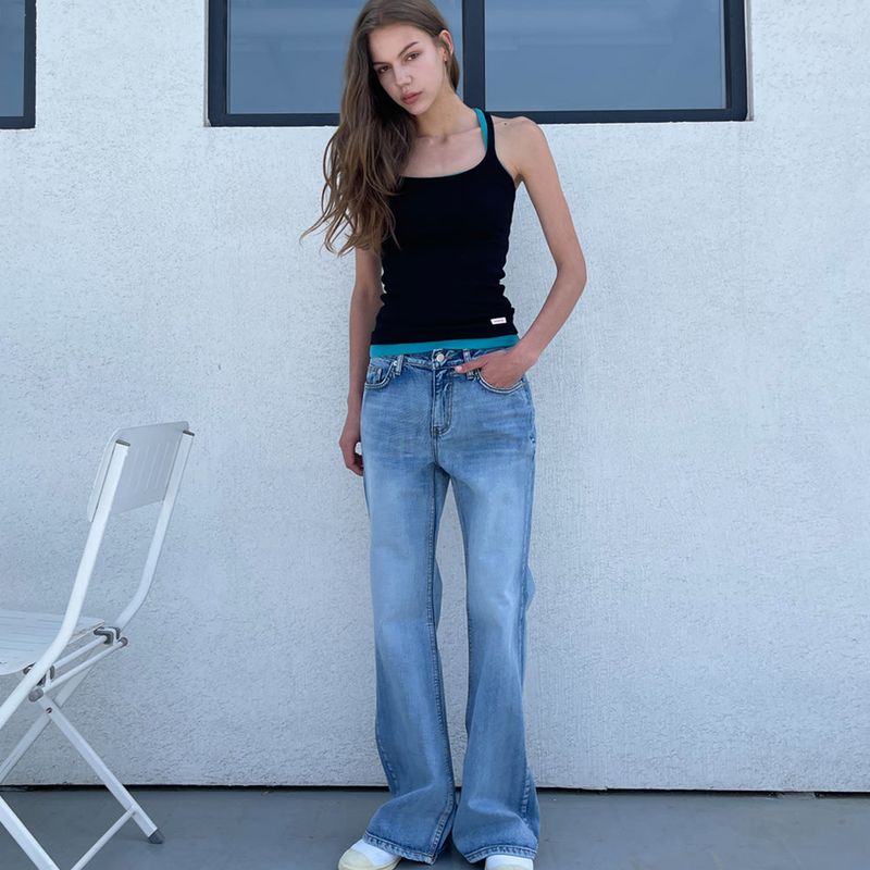 Slim Ribbed Tank Top_Black