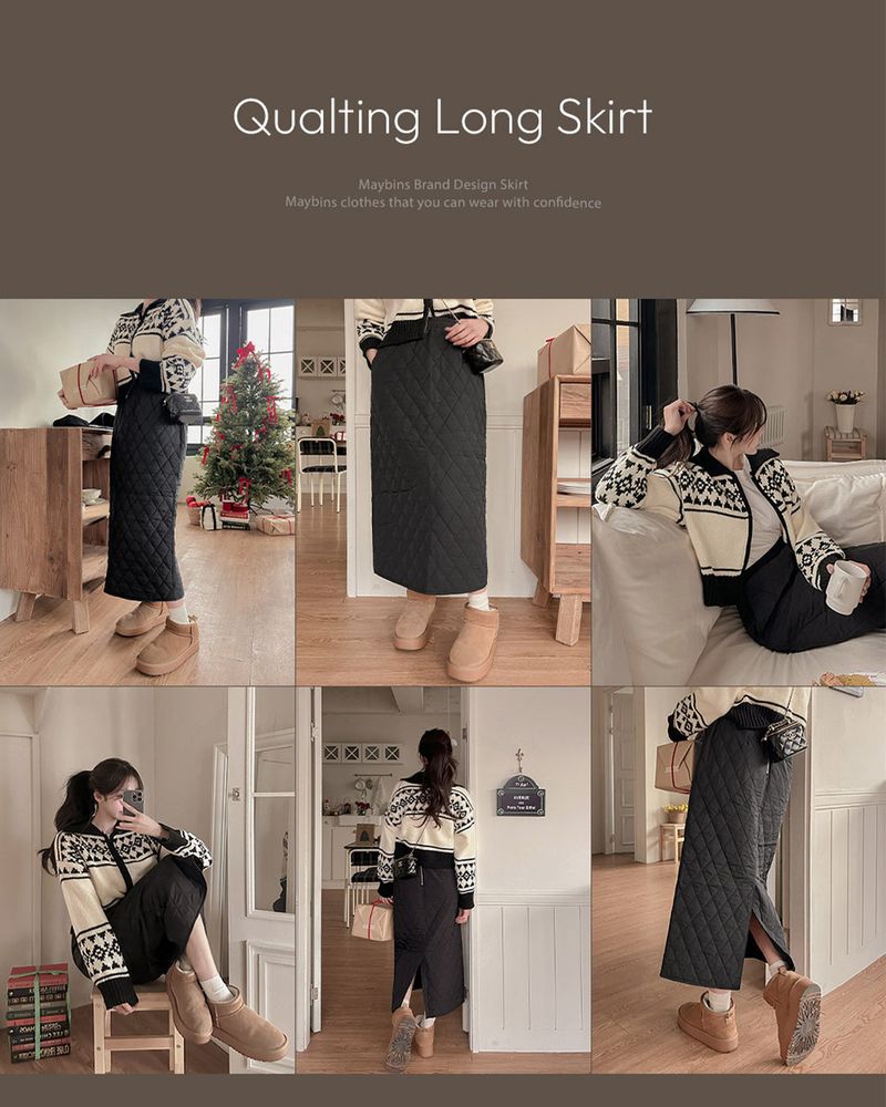 【MADE】Quilted long skirt