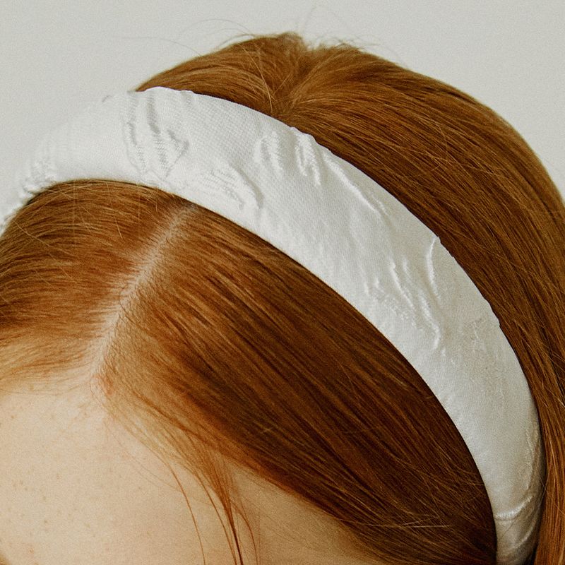 Jacquard Ribbon Volume Hairband _ White
