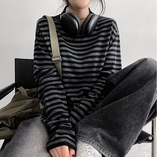 Streaming Basic Long-Sleeved Round Knitwear