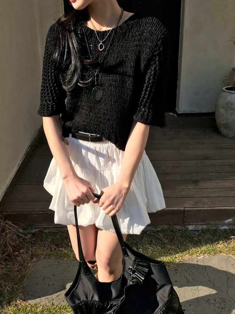 Reve Sand Loose Fit Mesh Half Knit