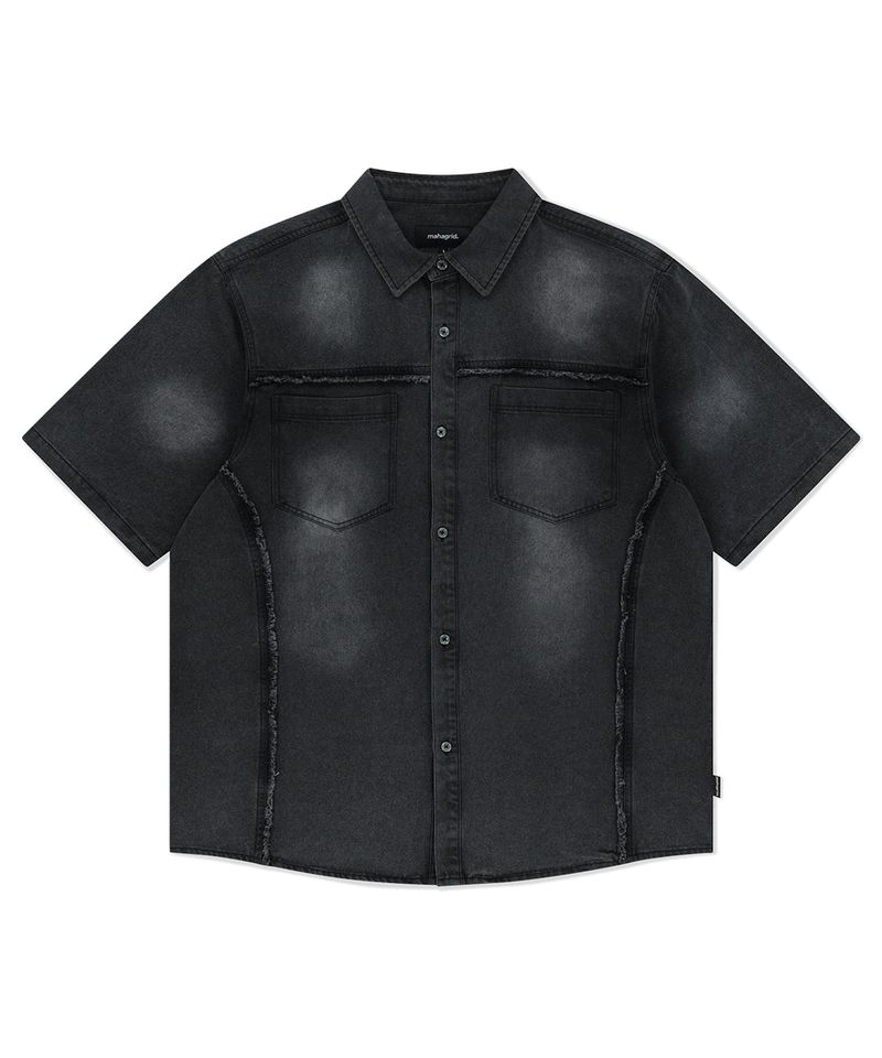 mahagrid（マハグリッド）の「DENIM HALF SHIRT（Tops）」