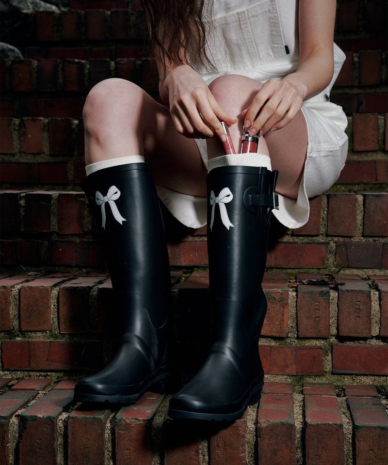 Ribbon Rainboots - Black
