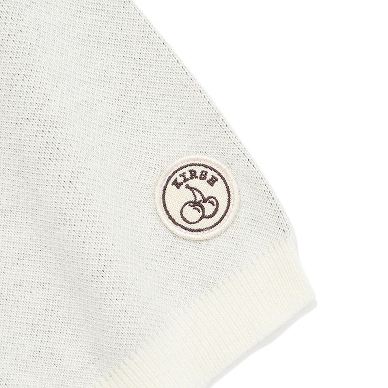 ARGYLE PATTERN SHORT SLEEVE KNIT [IVORY]