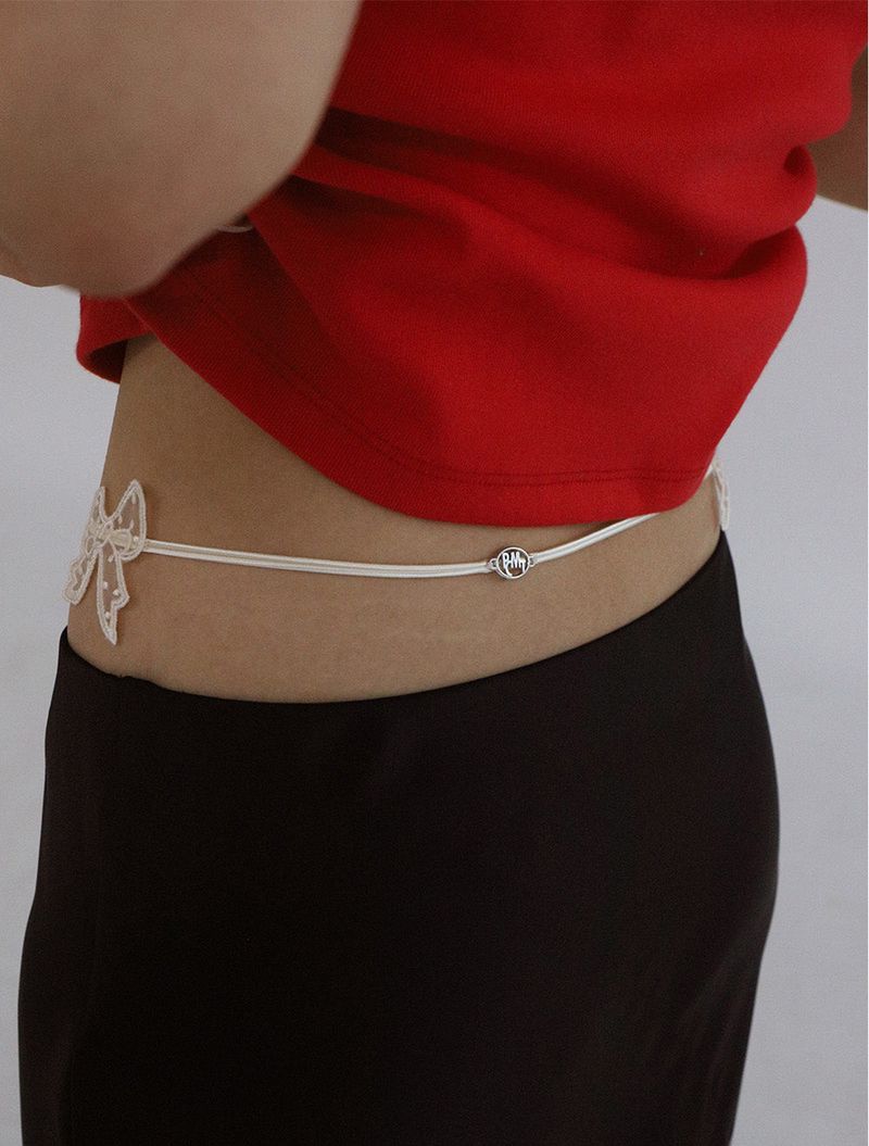 PICOMENT（ピコメント）の「[MADE] Capsule02 Needle Work Ribbon Belt Strap _  Ivory（Fashion Accessories）」