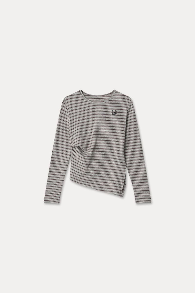 RETRO ASYMMETRIC TOP_MELANGE GRAY