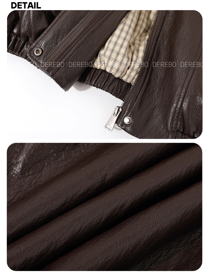 Heritage Quilting Half Leather Coat Jacket