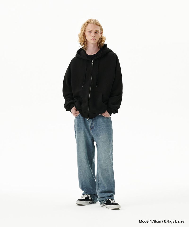PRAY APPLIQUE ZIP UP HOODIE