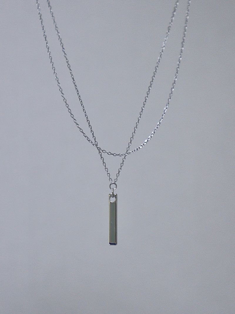 new simple bar layered necklace