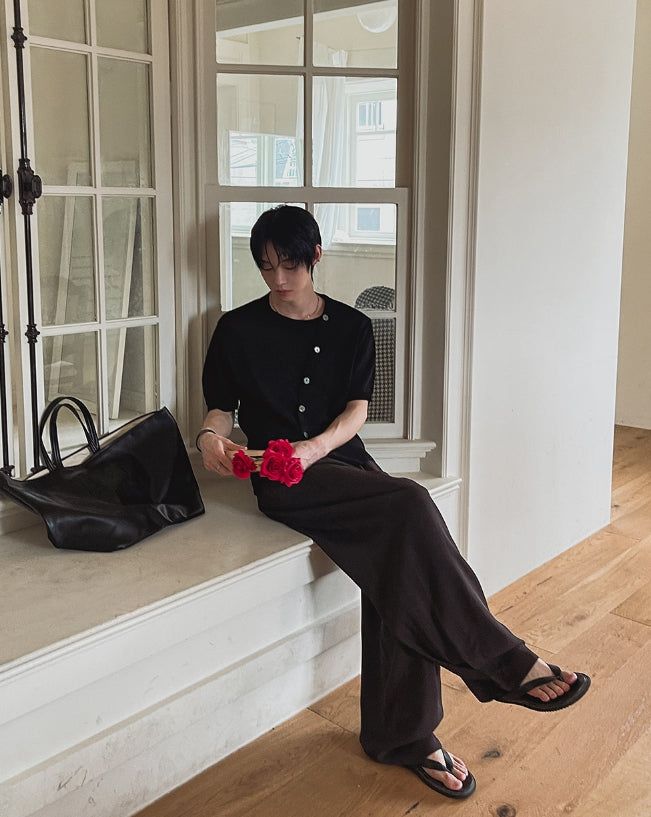 Royden Drape Two-Tuck Wide Slacks