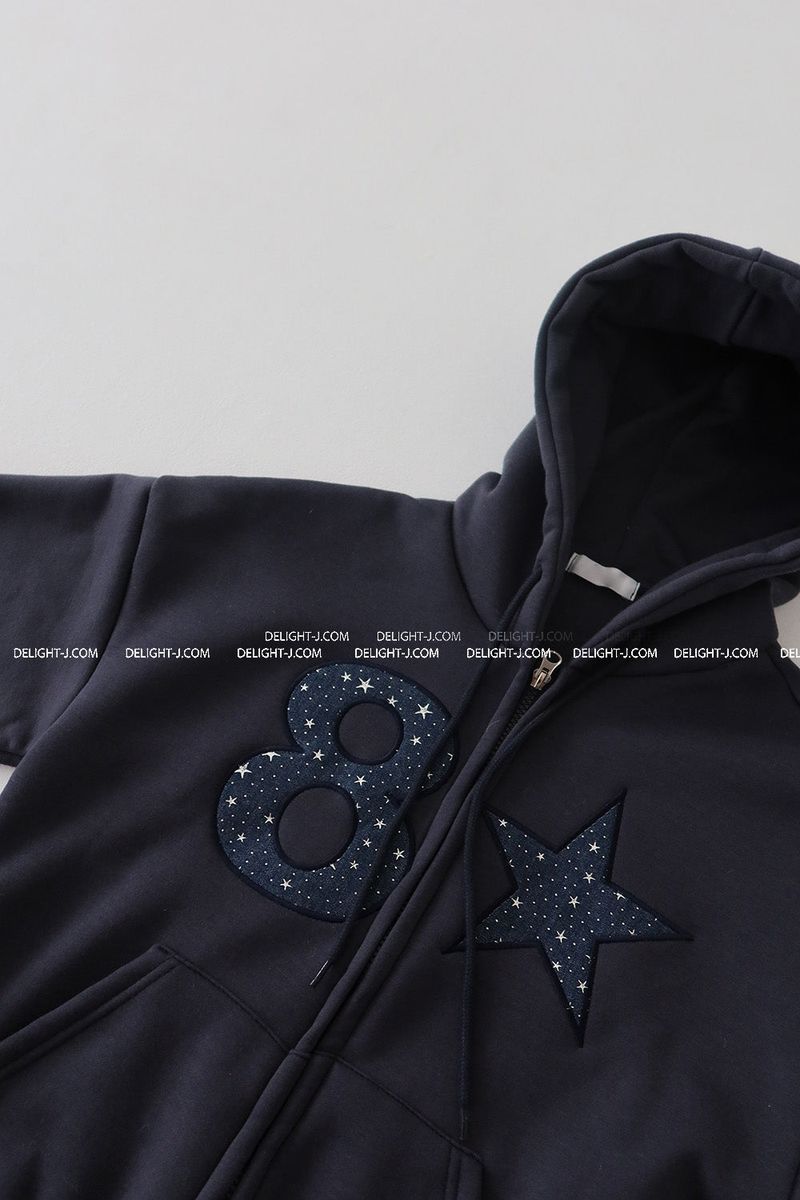Star Patch Hoodie Zip-Up