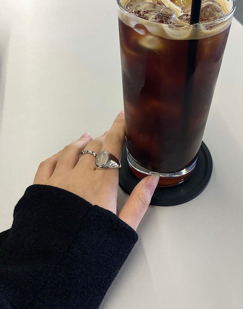 Gray onyx open ring