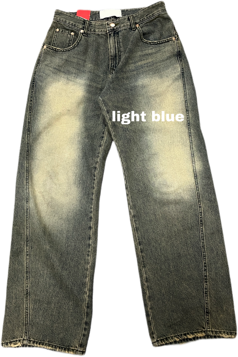 washing wide denim pants