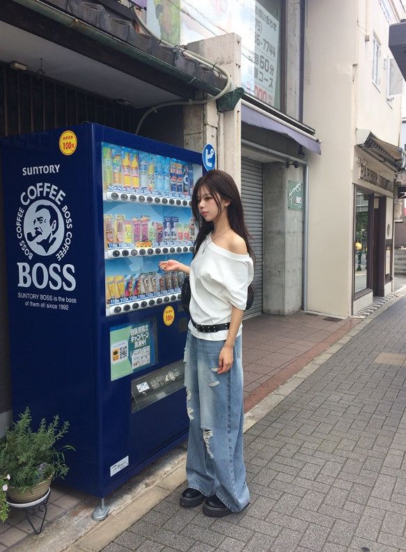 Formyu Damage Denim Washing Wide Pants