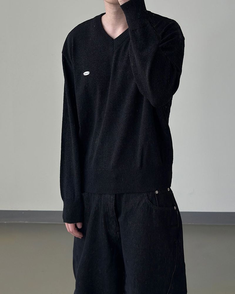 Seron V-Neck Patch Knit