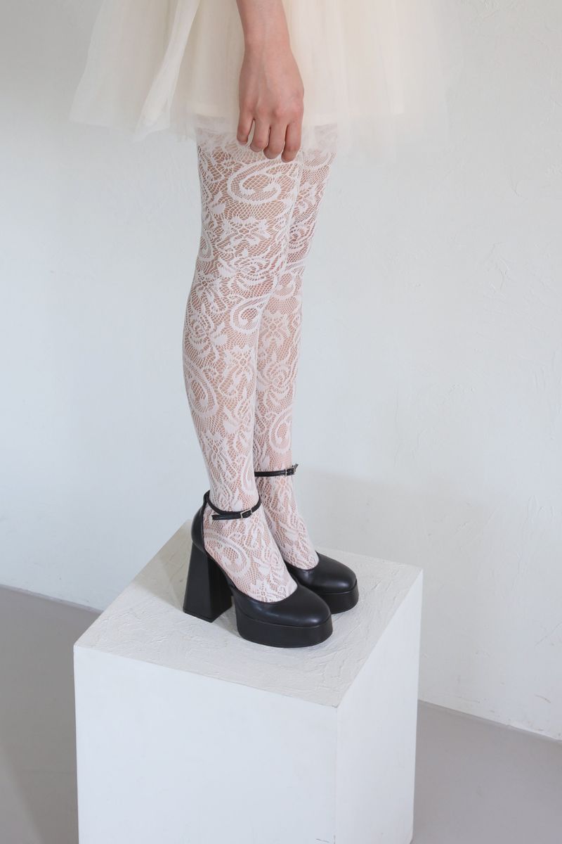 flower lace mesh tights