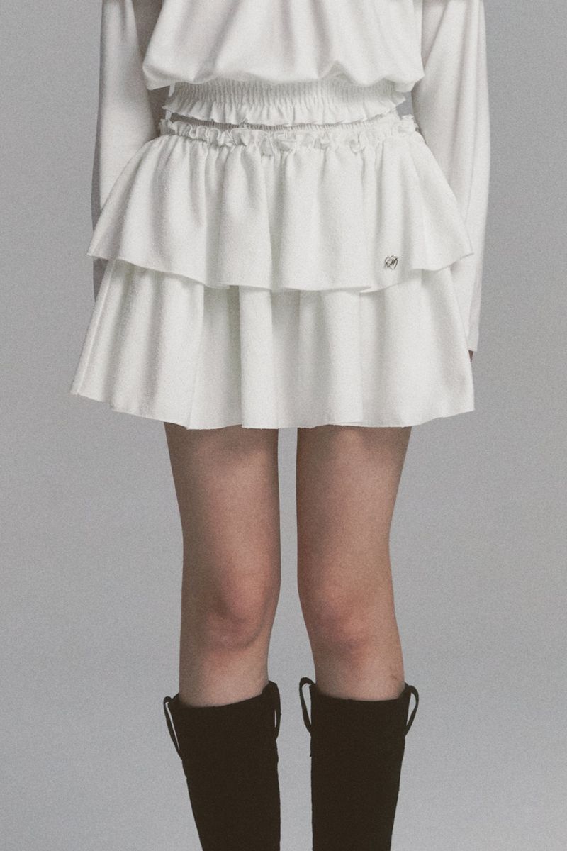 MOILLY(モイリー)の「Tweed Cancan Frill Skirt White(Skirts)」