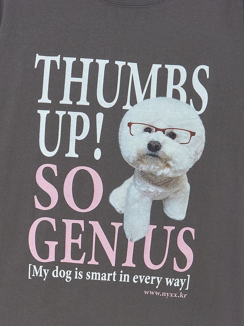 GENIUS PUPPY TEE CHARCOAL