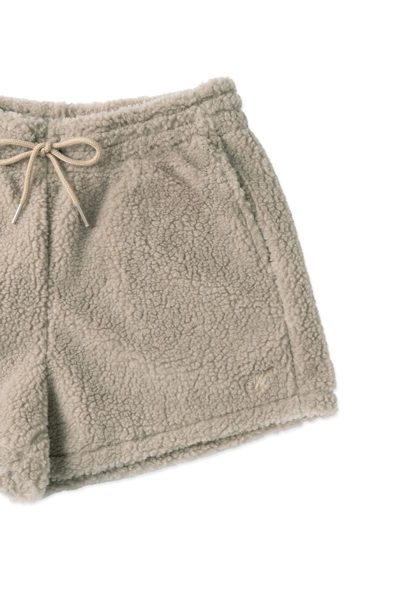 Teddy fleece shorts_mocha