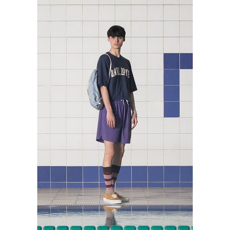 LOGO GINGHAM CHECK GYM SACK / BLUE
