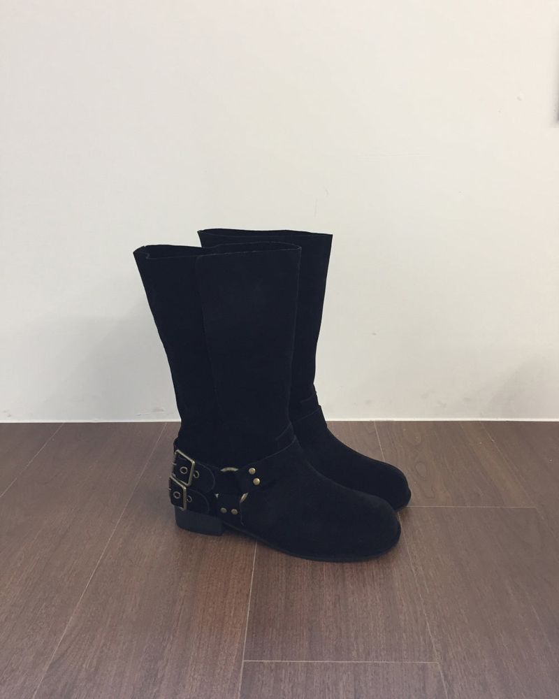 Double Buckle Suede Boots(2color)