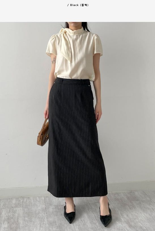 Rivet Stripe H-Line Skirt
