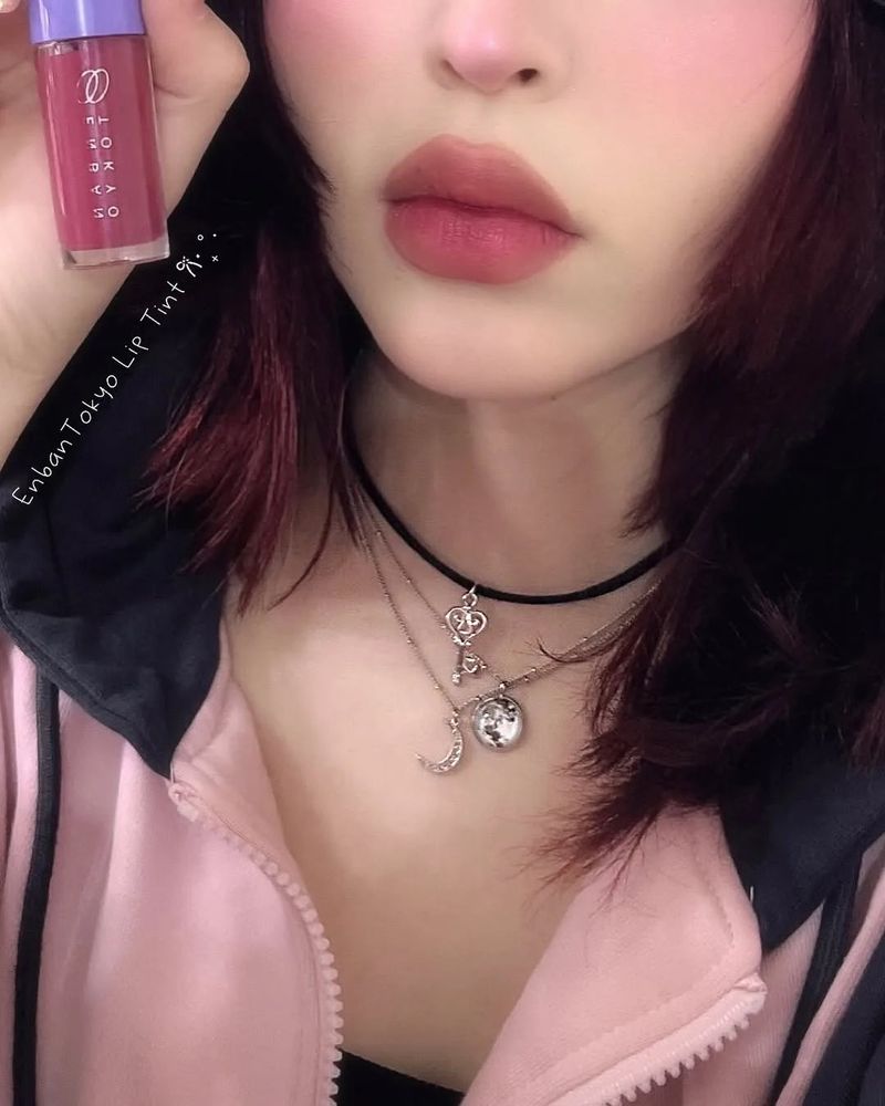 [IVE Wonyoung Necklace] Silver Heart Key Choker Necklace
