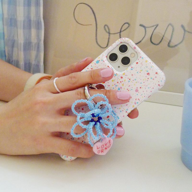 [MADE]Sky Flower Bead Keyring&Tok