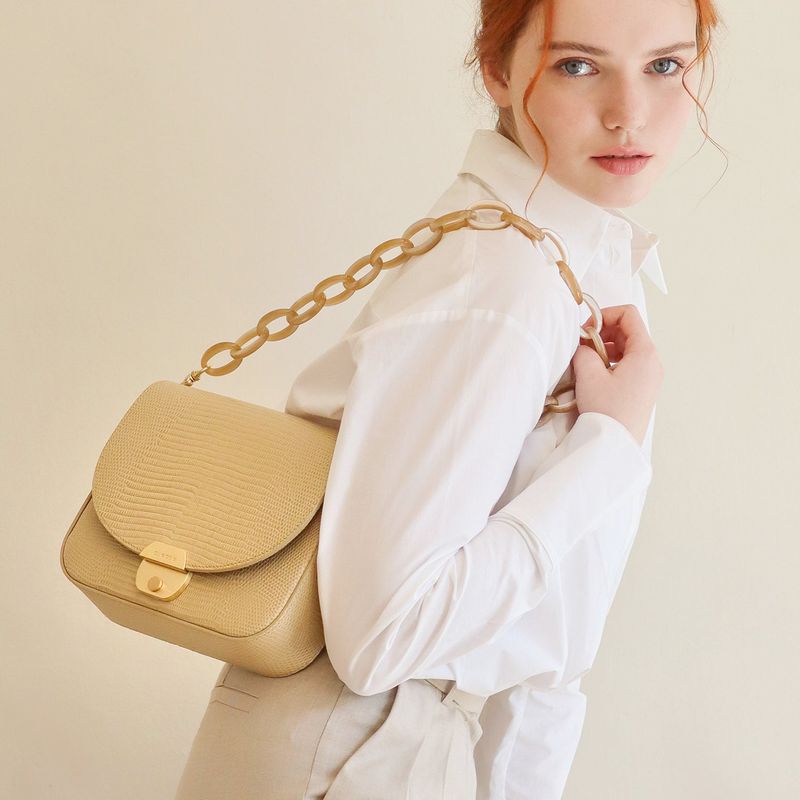gleam acryl strap - beige